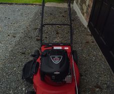 makasa lawnmower petrol, briggs stratton mower, red petrol lawnmower, garden mower used, push lawnmower makasa, petrol grass cutter, briggs stratton engine mower, makasa lawn mower