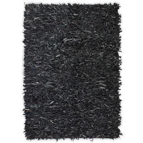 Shaggy Rug Genuine Leather 190x280 cm Grey