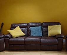 Leather electric recliner sofa
