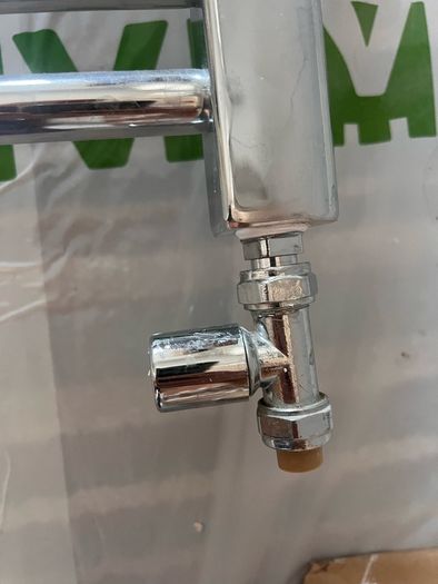 Large Chrome Heated Towel Radiator 60cm Wide Valves Included