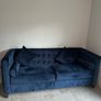 Meadows & Byrne Velvet Navy Couch Image 6