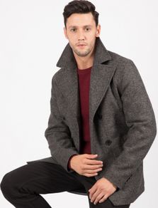 Tokyo Laundry mens pea coat grey UNWORN WITH TAGS