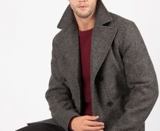 Tokyo Laundry mens pea coat grey UNWORN WITH TAGS