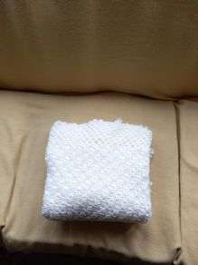 Off White Handmade Shawl/Throw Blanket 44" x 48" Unused