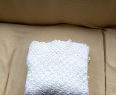 Off White Handmade Shawl/Throw Blanket 44" x 48" Unused