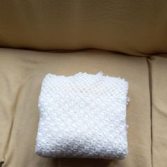 Off White Handmade Shawl/Throw Blanket 44" x 48" Unused