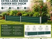 Large Raised Garden Bed 240cm Galvanised Steel Planter Box