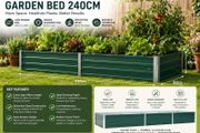 Large Raised Garden Bed 240cm Galvanised Steel Planter Box