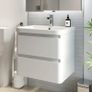 Vanity Units Wall hung 600mm 2 Drawer Image 4