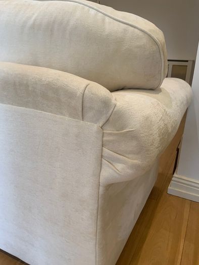 9 foot cream velvet sofa
