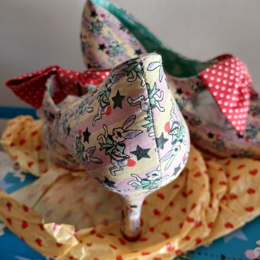 Irregular Choice Tea & Cakes Bunny Bow Shoes
