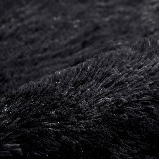 NEW SALE | Rugs Living Room - Modern Black Area Rugs for Bedroom Non Slip -Super Soft Fluffy Shaggy Thick Pile Small Rug Non-Shedding Easy To Clean, 50cm x 80cm