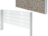 2D Gabion Fence Galvanised Steel 2.008x0.83 m 6 m (Total Length) Silver