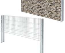 2D Gabion Fence Galvanised Steel 2.008x0.83 m 6 m (Total Length) Silver