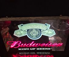 Vintage Budweiser "King of Beers" Genuine Glass Neon Bar Sign
