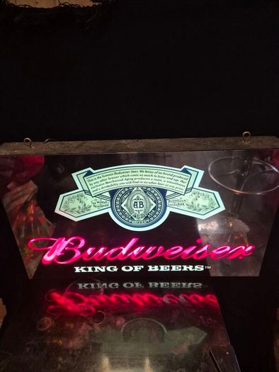 Budweiser vintage glass neon king of beers sign