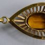 Vintage Citrine Paste Gold Plate Pendant Chain Necklace length 22" Image 8