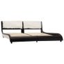 Bed Frame with LED Black and White Faux Leather 150x200 cm Image 4