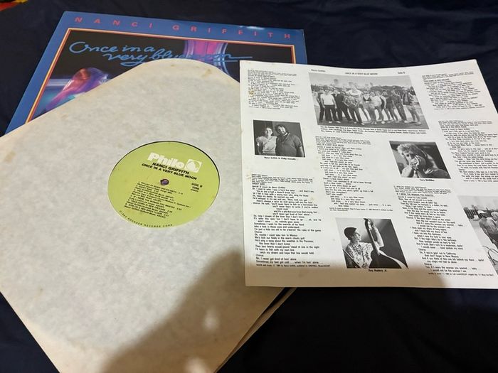 A Nanci Griffith record collection.