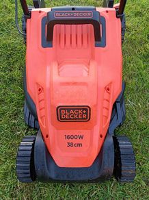 ELECTRIC LAWNMOWER - Black and Decker, 38cm, 1600W Lawnmower with Ergonomic Handles