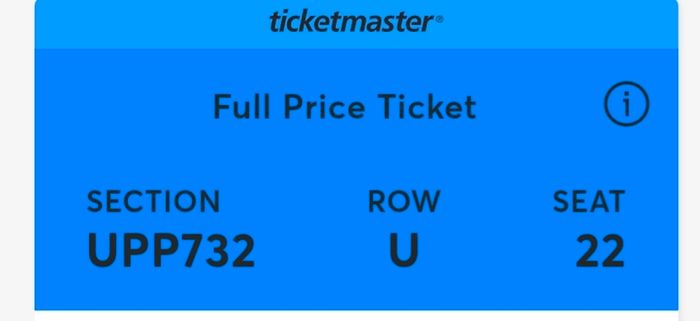 bon Jovi single seated ticket