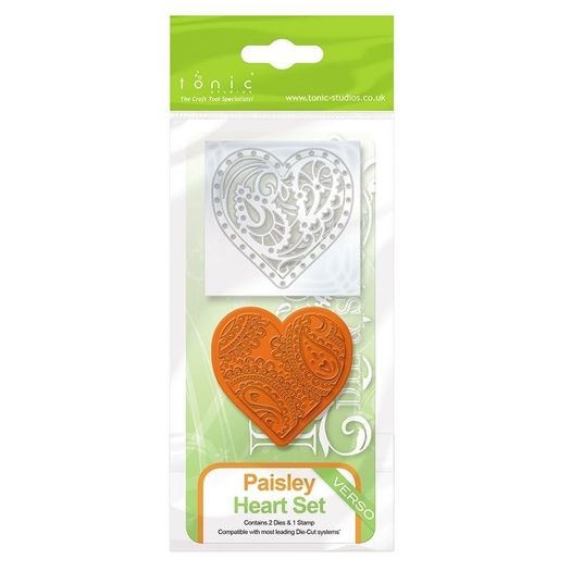 Tonic Rococco Die & Stamp sets - PAISLEY Heart