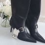 ZARA black leather mid length boots Sz 39 (Fit 6-6.5UK) - Bnwt Rrp 99.95 Image 2