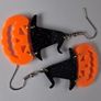 Glitter Witch Hat Jack O' Lantern Pumpkin Earrings Image 9