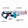 Turbo Fire Foam Dart Blaster, Grey/Blue-Plain Brown Box Image 2