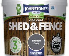Johnstone's Woodcare One Coat Shaded Grey Shed and Fence Exterior Wood Paint 5L