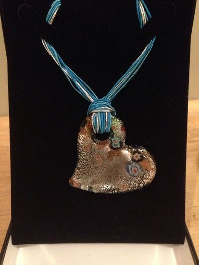 Love Heart Glass Pendant Necklace