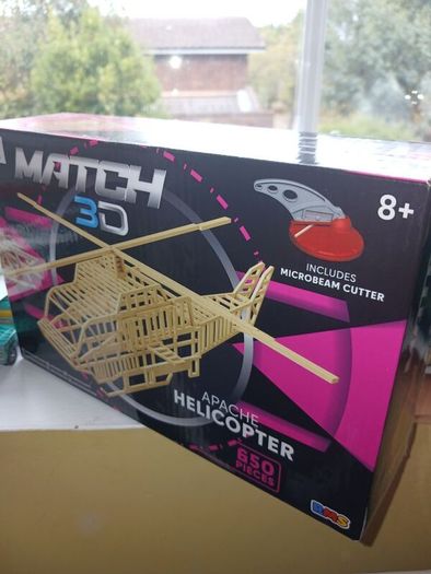 Matchstick Model Kit Build Apache Helicopter