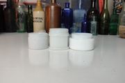 165 - Set of 3 Vintage White Milk Glass Decorative Collectible Ponds Cream Jars