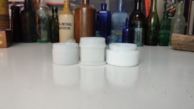 165 - Set of 3 Vintage White Milk Glass Decorative Collectible Ponds Cream Jars
