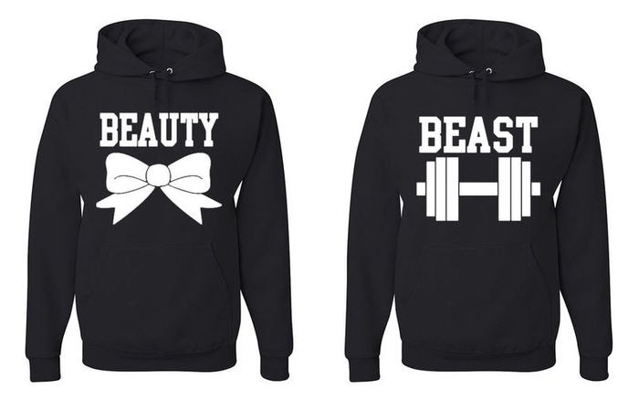 Cute Matching Beauty Beast Couples Hoodies