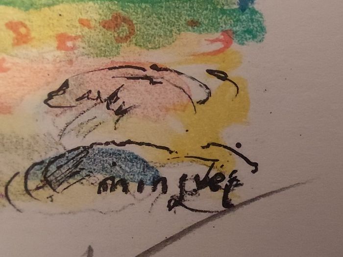 Fantastic Limited-Edition Hand-Signed Lithograph Print of a Caribbean Scene by the Renowned French Artist Alexandre Minguet (1937-1996), #737/1000