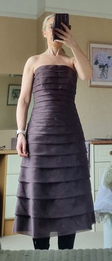 Brown tiered formal dress