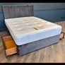 New Double Divan  beds. 4FT, 4FT6 beds. tufted memory foam mattress. multiple Headboard designs and colours available Image 4