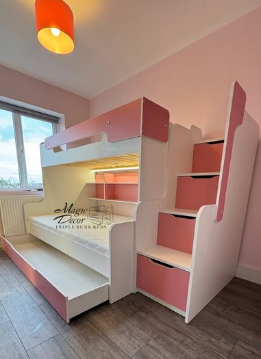 Triple Bunk Beds with Stairs