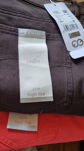 New ESCADA Trousers (Jeans), in red and  brown colour, UK 16-18
