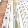 Good quality curtains creamy cream beige striped egg blue 164 x 229 cm Image 6