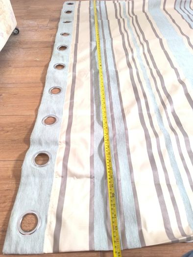 Good quality curtains creamy cream beige striped egg blue 164 x 229 cm