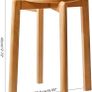Dining Room Chairs, Bar Chairs Made of Solid Wood, Set of 4 Bar Stools, Round Seat Stools, Work Stool, Space-Saving, Stackable, for Meeting Room, Living Room, Dining Room, Kitchen, Natural Image 2