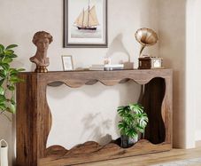 160 cm Console Table in Country House Style with Storage Space, Coffee Table Behind the Sofa