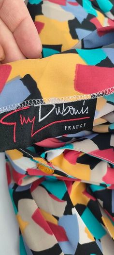 Vintage 80s 90s Guy Dubois Paris pleated shirt dress Uk 14
