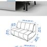 High Quality IKEA Lycksele Lovas 2-Seater Sofa Bed in Excellent Condition With Fabric Cover in a Discontinued Popular Pattern Image 2