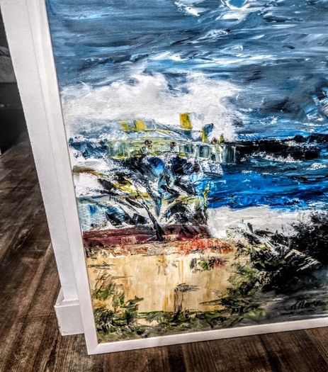 Stormy sea-signed painting