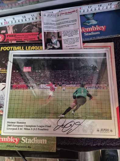 liverpool didi hamann 2005 Istanbul penalty signed photo