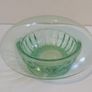 Fabulous Art Deco Green Pressed Glass Centrepiece Vase with Turnover Rim by Davidson Glass, Pattern Number 1910BD, Circa 1925 Image 2