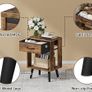 Bedside Table with Drawer Set of 2, 40 x 30 x 60.3 cm Image 3